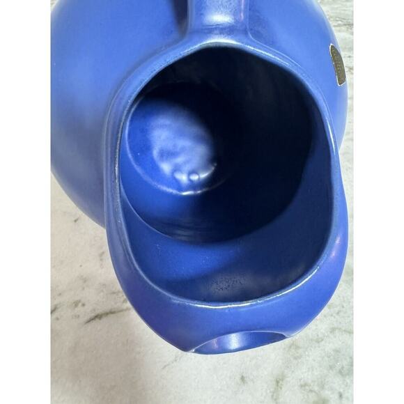 Vintage Rare MCM Camark Cobalt Blue Heavy Pottery Pitcher - Picture 8 of 9